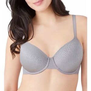 Wacoal NWT Back Appeal T-Shirt Silver Underwire Bra Plus Size Coquette 42DDD 42F